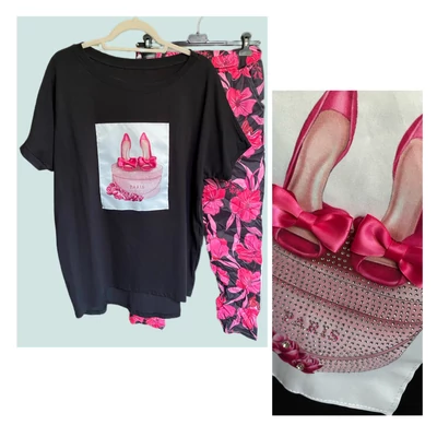 Pink masnis fekete felső strasszal