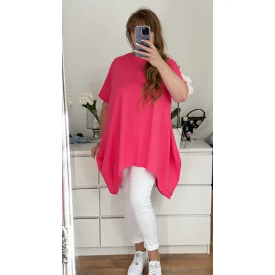 Andi két oldalt hosszított pamut felső, pink