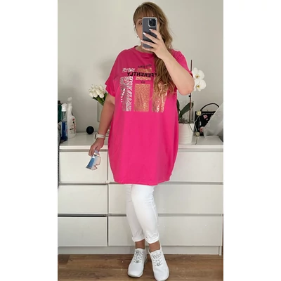 Bia felső arany és ezüst színű nyomott díszítéssel pink színben