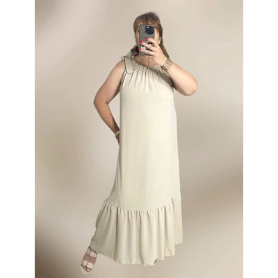 Alena hosszú maxi ruha bézs szín