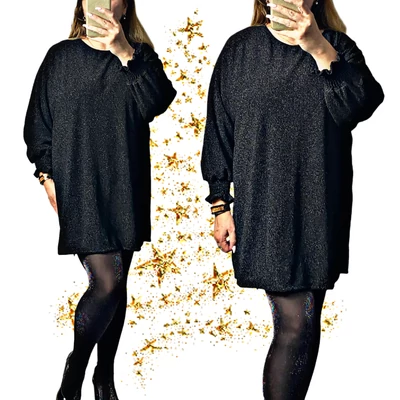 Csillag alkalmi ruha fekete színben
