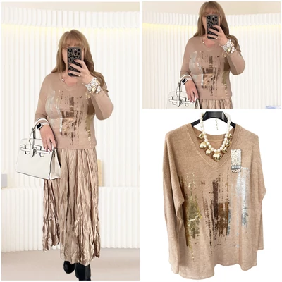 Lara pulóver bézs színben