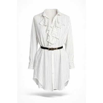 Fehér zsabós női ingblúz 