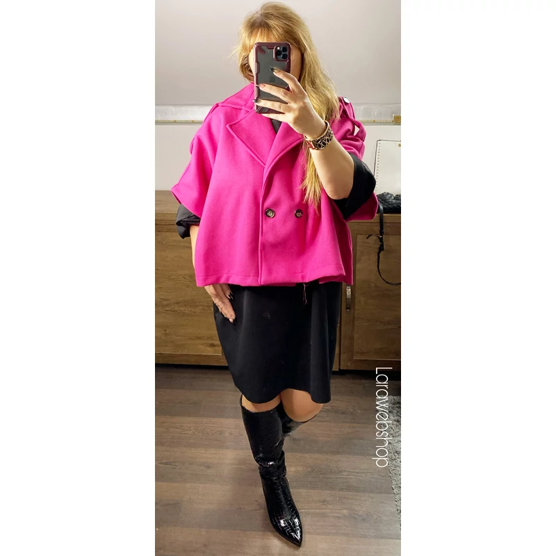 Mira rövid blézerkabát pink színben