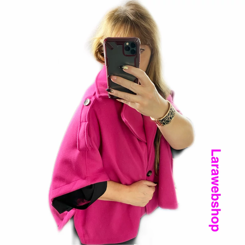 Mira rövid blézerkabát pink színben