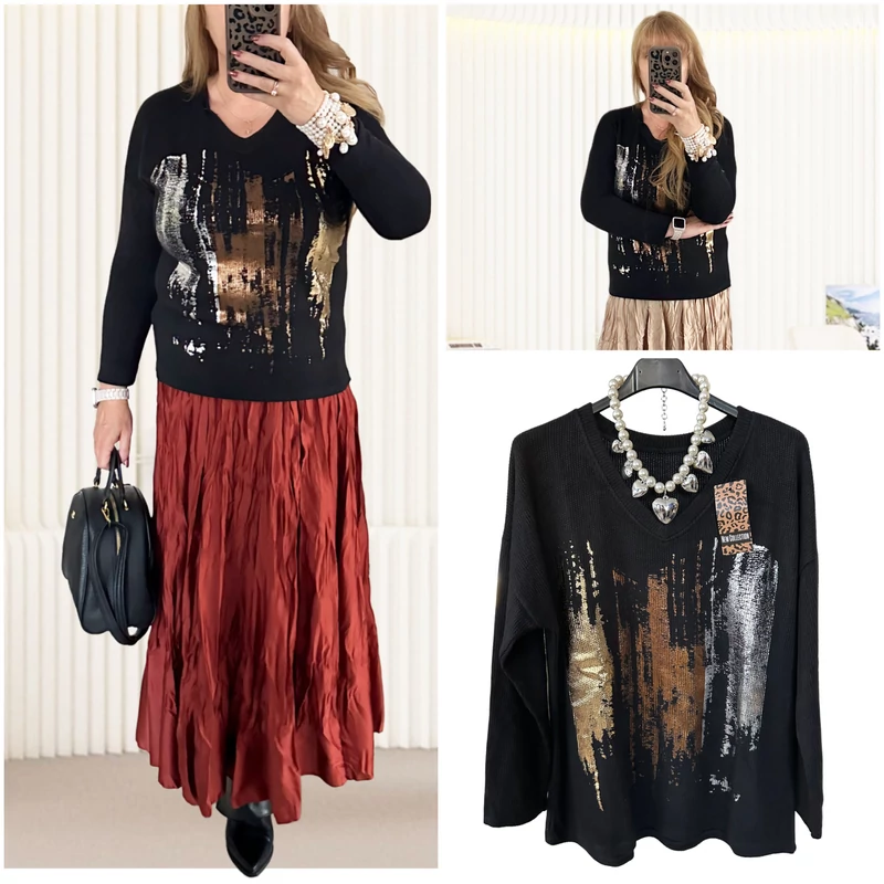 Lara pulóver fekete színben