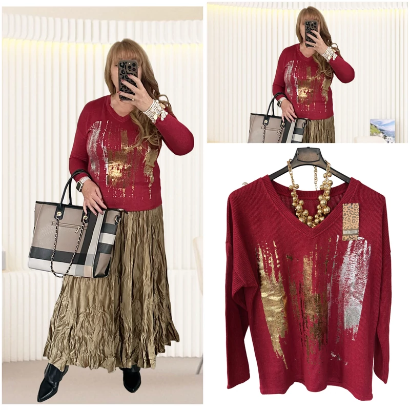 Lara pulóver burgundi szín