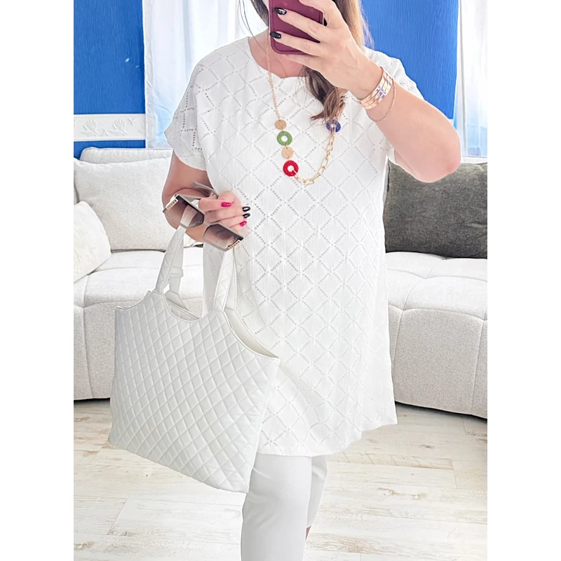 Lilla csipkemintás tunika